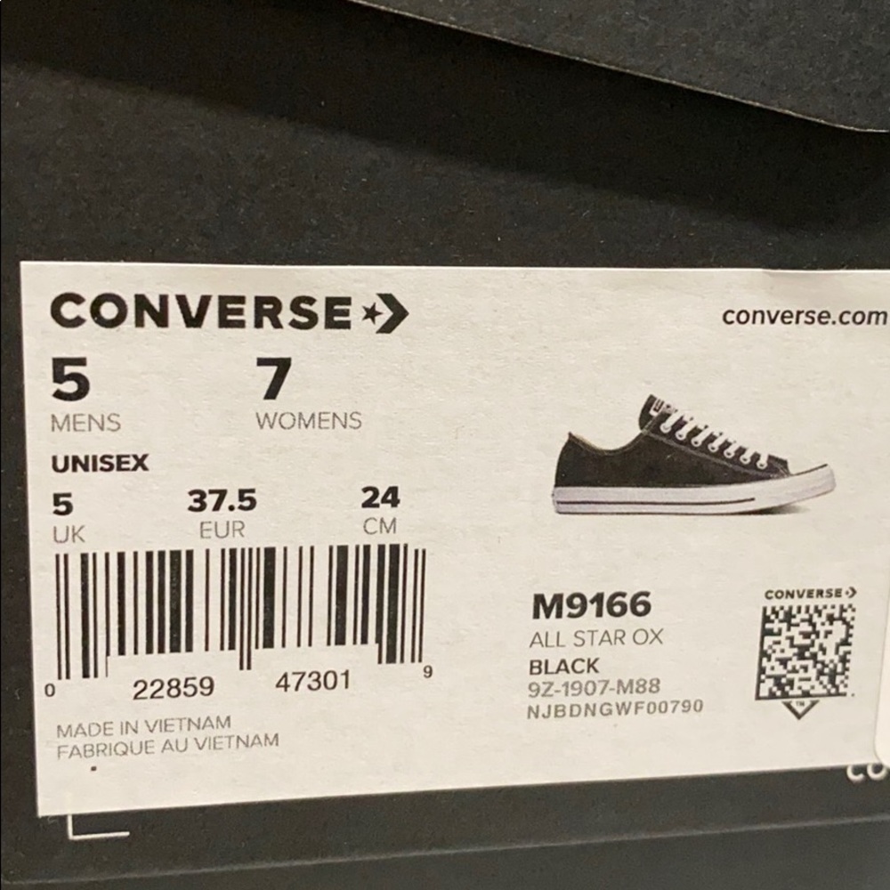 Converse All Star OX Black Low Top Women Sneakers - Picture 4 of 8